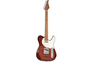 EART NK-C1 Electric Guitar, Roasted Maple Neck & Fingerboard, Flame Maple Top on Mahogany Body, 7.25"-9.5" Compound Radius, S