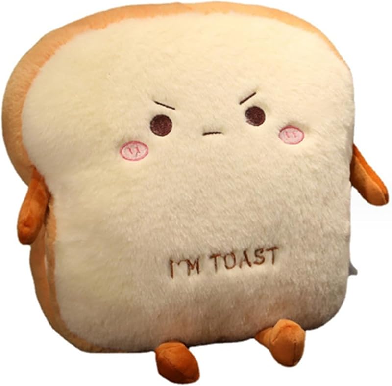 OUKEYI Sliced Bread Plush Pillow Funny Toast Stuffed Pillow 13.7x15.7
