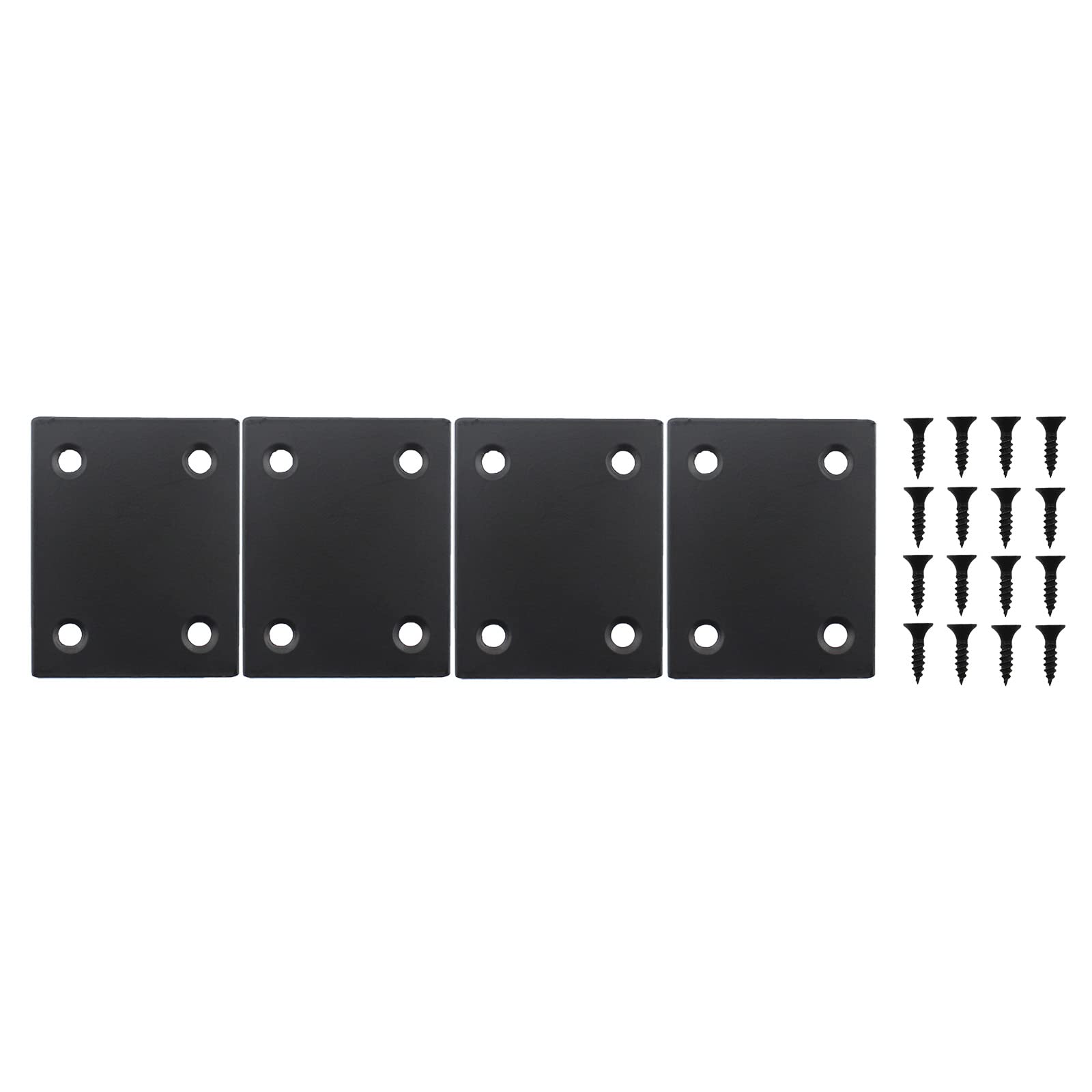 Photo 1 of  Pack Flat Straight Brace Brackets, ULIFESTAR Black Stainless Steel Mending Bracket Plate Metal Shelf Support Fixing Joining Plate for Furniture,Wood,Shelves,Cabinet with Mounting Screws