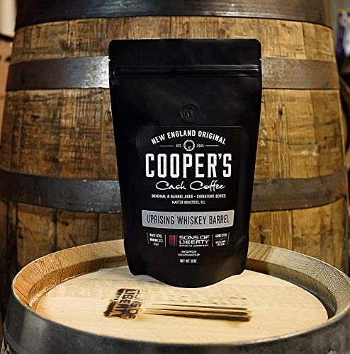 Single-Malt Whiskey Barrel Aged Coffee - Ground - Single Origin Sumatra Coffee Beans Aged in Stout Whiskey Barrels - UPRISING- 12 oz Bag