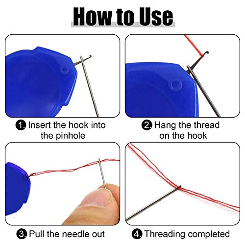 Needle Threader for Hand Sewing 12 Pcs, TOOVREN Plastic Wire Hook