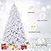 Goplus White Artificial Christmas Tree, 9ft Premium Unlit Hinged Spruce Full Tree, with Metal Stand, Easy Assembly, for Indoor and Outdoor Use