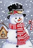 Briarwood Lane Snowman Birdhouse Christmas Garden Flag Primitive Chickadee 12.5