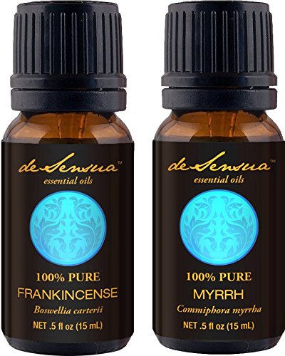Frankincense and Myrrh Oil Twin Gift Set, Aromatherapy, Massage, and Relaxation, 100% Pure Essential Oils, 15ml bottles