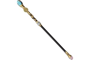 Runyangshi Natural Crystal Cancer Constellation Scepter 11.6 inches Magic Stick Handmade Design Cosplay Garment Accessory for