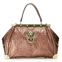 Sharif 1827 Luxury Hieroglyphic Embossed Leather Doctor Satchel