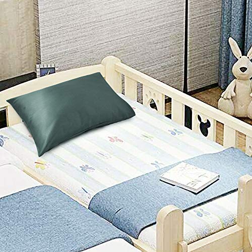 Organic Cotton Toddler Pillowcase 14 x 20, Travel Pillow Case Envelope Closure, Forest Green (2 Pack)