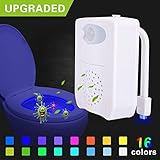 Toilet Light, Upgraded UV Sterilizer Toilet Night Light, 16-Color Auto Body Motion Sensor Changing LED Toilet Bowl Night Light with Aromatherapy for Any Toilet [Battery Not Included] (1 Pack)