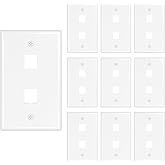 iwillink 2 Port Keystone Jack Wall Plates 10 Pack White Single Gang Wall Plates for Keystone Inserts