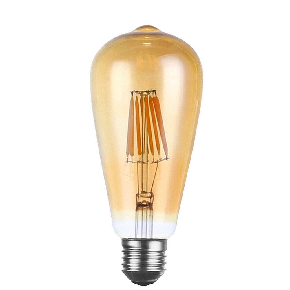 ST64 E27 Screw 8W Vintage Style LED Filament Dimmable E27 Unique Designer Style Amber Squirrel Cage Steampunk Light Bulb