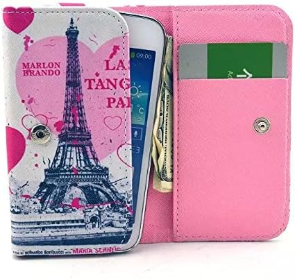 R1 HD Case,Last Tango in Paris Eiffel Tower Pattern Universal Smartphone Flip Wallet Clutch Bag Carrying PU Leather Protective Cover for BLU R1 HD 5 Inch