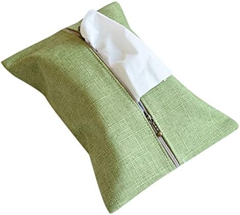 EONSHINE Creation Cloth Cotton Linen Tissue Box Cover, Table Napkin Storage Decorative for Home Office Car, Set of 1 (Green)
