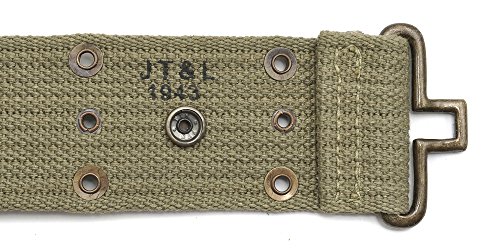 World War Supply WW2 U.S. M1936 Pistol Belt LT OD Marked JT&L 1943 Will fit 25"- 45" Waist - Thumbnail 2