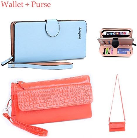 Gottowin Womens PU Leather Crossbody Wallet Clutch Wristlet Handbag Organizer (Combo)