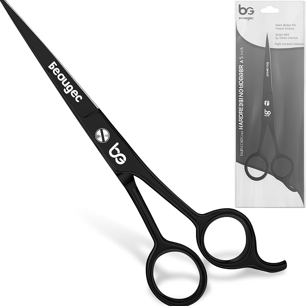 Professional Hair Cutting Scissors 6.5 Inch – Stainless Steel Barber Shears for Salon & Home Use – Sharp Razor Edge Hairdressing Scissor for Men, Women & Kids (Black)