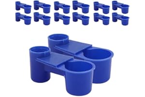 MUDUODUO Automatic Bird Drinker Cups 12pcs Pigeon Water Bottle Feeder for Cage(Blue)