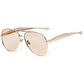 GIFIORE Retro Oversized Aviator Sunglasses for Women Men, Vintage Gold Metal 70s Stylish Aviators Sun Glasses
