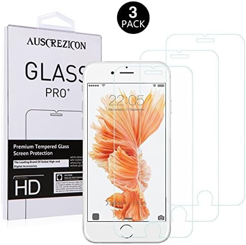 iPhone 8 Plus,iphone 7 Plus Screen Protector, (3-PACK) AUSCREZICON Ultra Clear Tempered Glass, Anti-scratch,Easy Application, Bubble Free, 3D Touch, Case Friendly Screen Protector for iPhone 7/8Plus