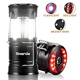 Snorda 2 Pack LED Camping Lantern, Portable Lantern SOS LED Flashlight with 4 Modes - Camping Equipment, Real Survival Kit for Emergency, Outage, Daily Brighten