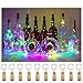 Aluan Wine Bottle Lights with Cork 12LED 10 Pack Bottle Lights Waterproof Battery Powered Cork Lights for Wine Bottles Jar Party Wedding Christmas Festival Bar Decoration 10 Pack, Colorful Light