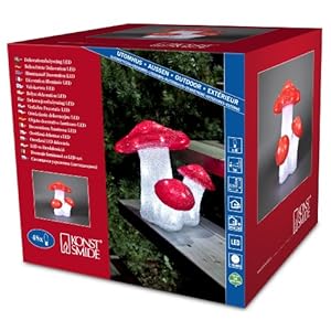 Konstsmide 6155-203 LED acryl figuur “vliegenzwamen” / voor buiten (IP44) / 24V buitentransformator / 48 koud witte diodes / witte kabel