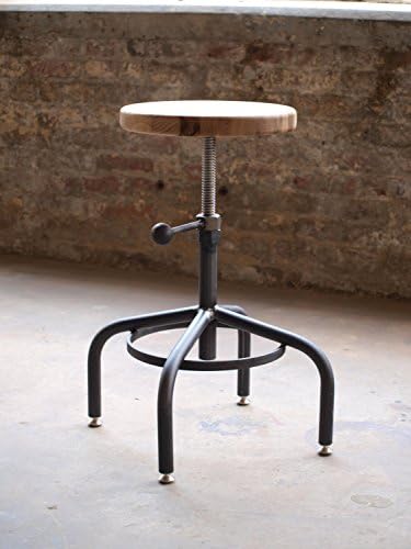 Oak Industrial Stool Adjustable Drill Press Stool bar