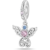 CYCUFF 925 Sterling Silver Charms Suitable for Bracelets Charms Beads, Charm Necklaces Jewellery Gift for Women Family Friends (Guardian Angel Charm)