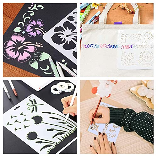 UCEC 15 Pack Large Painting Stencils, 8.2x12.2 Inch Flower Stencils