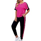 VIMPUNEC Women 2 Piece Outfits Summer Casual Lounge Sets Soft Sweatsuits Trendy Matching Sets