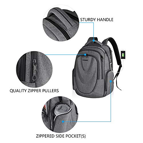 KROSER Travel Laptop Backpack 17.3 Inch Molded Front Panel Large