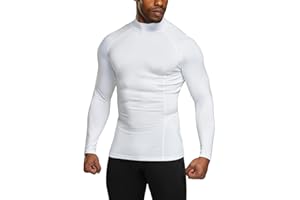 TSLA Men's Thermal Long Sleeve Compression Shirts, Mock/Turtleneck Winter Sports Running Base Layer Top
