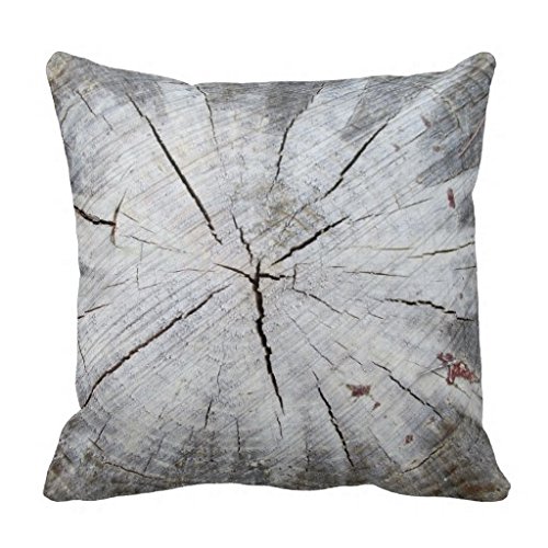 Wood Grain Gray Pine Tree Stump Photo Art 1 18*18 pillow Case