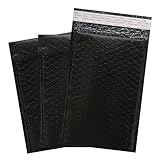 Hengu #0 Black Ploy Bubble Mailers 6x10 inch Self-seal Padded Shipping Envelops Pack of 50pcs