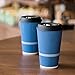 Glowcoast Disposable Coffee Cups With Lids - 16 oz To Go Coffee Cup (80 Pack). Large Travel Cups Hold Shape With Hot and Cold Drinks, No Leaks! Insulated Ripple Cups Protect Hands, No Sleeves needed!