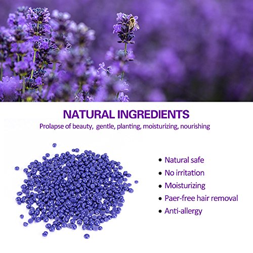 Wax Bean Wokaar Painless Hard Wax Beans Hair Removal Wax Beads for Women Men 300g/10oz (Lavender)