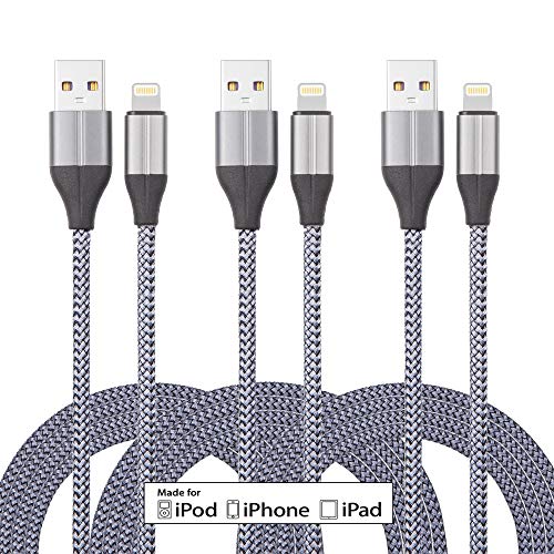 3 iPhone+Charger+Lightning+Braided+Compatible