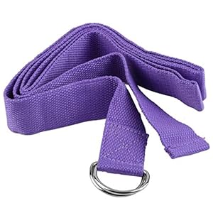 Professional Fitness Exercise Gym Yoga Stretch Strap D-Ring Belt Figure Waist Leg 1800 x 37 mm Extension Strap Belt (Purple) Jasnyfall