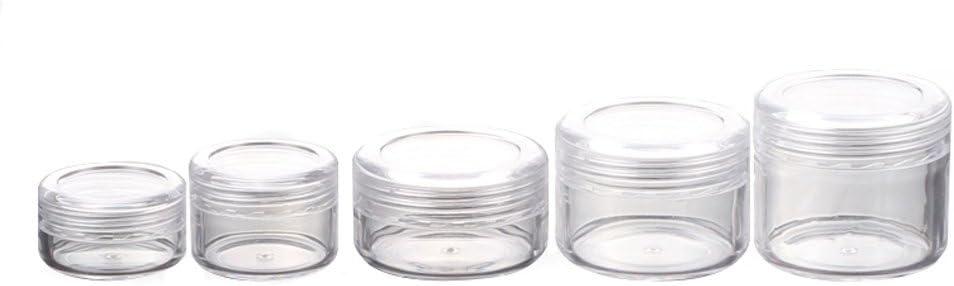 15g Empty Plastic Cosmetic Jars with Lids for Creams/Sample/Make-Up/Glitter Storage Refill Cosmetic Lotion Make up Balm Travel Tester For Xmas Halloween day Present Transparent (15g, 50pcs)