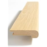 European White Oak Stair Nosing for 5/8" Flooring Thickness, Unfinished, bullnose Front, 3.5' Length