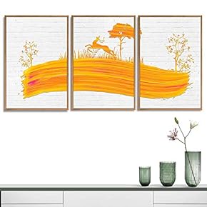3 Piece Framed Canvas Wall Art for Living Room, Bedroom Abstract Tree Canvas Prints for Home Decoration Ready to Hang - 16"x24"x3 Panels