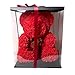 Rose Bear Teddy Bear Cub Forever Artificial Rose Anniversary Christmas Valentines Gift 14 Inches