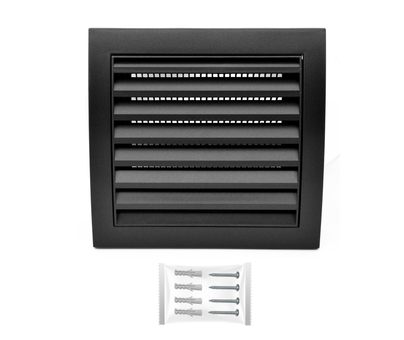 H&C VENT Anthracite Ventilation Grille with Insect Protection 7,5 x 7,5Inch / 190 x 190mm │ Vent Cover │ Extractor Air Vent Covers for Inside and Outside use │ Pipe Covers │ for Wall Door Window