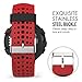 Garmin Forerunner 235 Watch Band, MoKo Soft Silicone Replacement Watch Band for Garmin Forerunner 235 / 220 / 230 / 620 / 630 / 735 Smart Watch - Red & Black
