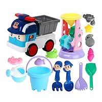AODLK 15pcs Summer Outdoors Model Tool Kit Beach Toy Set Seaside Sand Castle Bucket Spade Shovel Rake Great Beach Sand Toy Set Gift for Kids Random Color