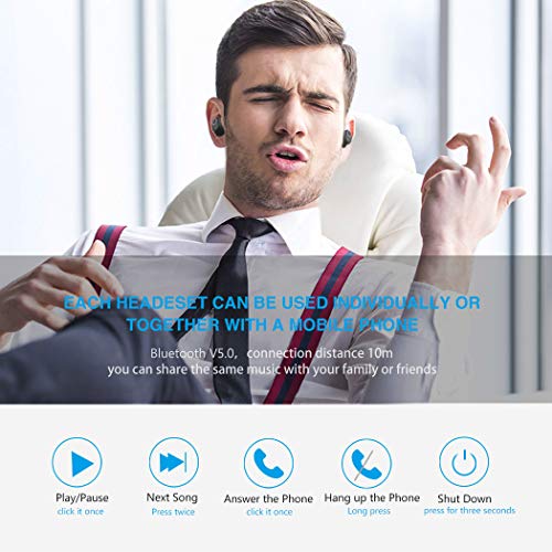 Bluetooth Headphones, HokoAcc Wireless Neckband Headset, IPX7 Sweatproof Sports Noise Cancelling Stereo Magnetic Earphones with Mic (10 Hrs Playtime,Call Vibrate Alert) - Thumbnail 5