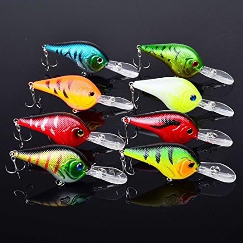 Febway 8pcs/lot Fishing Baits and Lures Bass CrankBait Saltwater/Freshwater Fishing Tackle Hard Bait