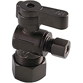 Kingston Brass KF5814ORB 5/8" O.D. Comp x 1/4" O.D. Comp Angle Stop Valve, Oil Rubbed Bronze