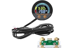 YobiLife 5-in-1 8-100V Battery Capacity Meter with Digital Fuel Gauge and 500A Shunt Ammeter Compatible with Lithium for LiFe