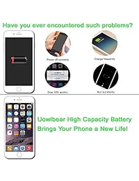 uowlbear   Batería de repuesto para iP6 (2200 mAh, compatible con IP 6, A1586, A1589, A1549, incluye kit de recambio)