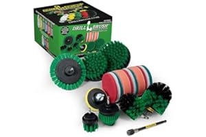 DRILLBRUSH Kitchen Cleaning Supplies - Oven Scrubber Kit - Cast Iron Cleaner Brushes - Tabletop Scrubbers - Kitchen Accessories - Stove Top Cleaner - Fridge Scrub Brush - Stainless Steel Appliance Cleaning Kit